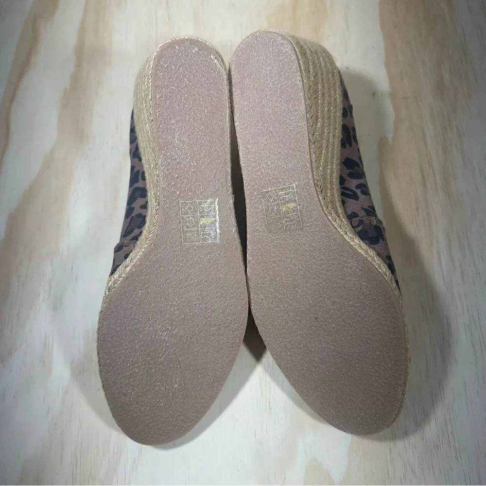 Jack Rogers Palmer Wedge Leopard Espadrille Sandals Women’s Size 8.5